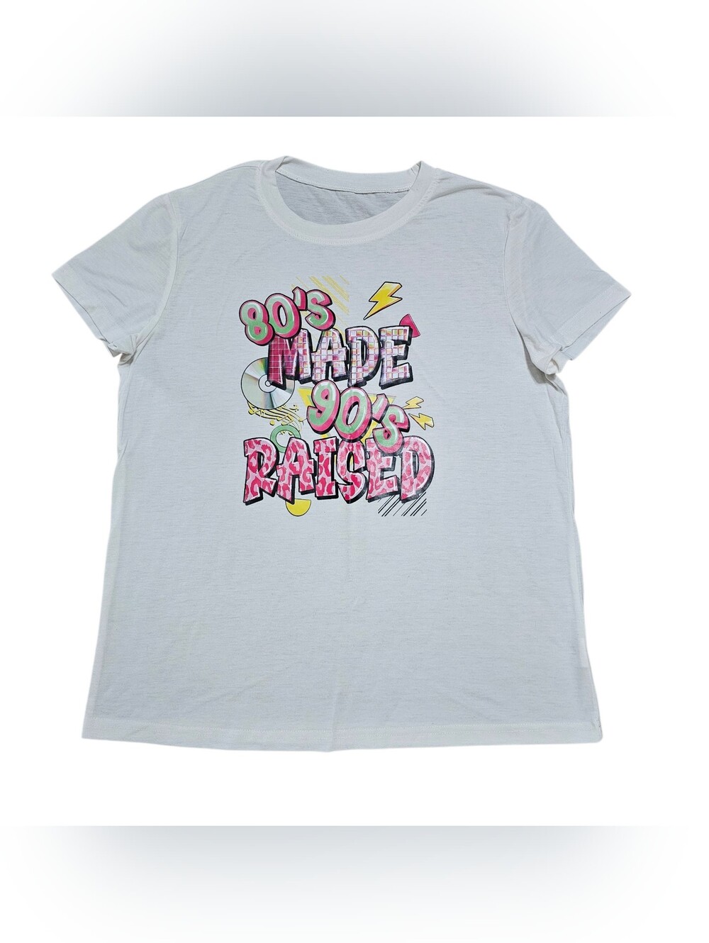 80's Made 90's Raised Women's T-Shirt Large Tee Retro CD